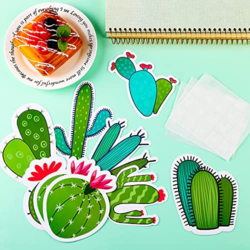 45 Pieces Cactus Cutouts Prickly Cactus Party Cutouts Green Cactus Paper-cuts for Festive Party Classroom Bulletin Board Wall Decoration