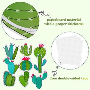 45 Pieces Cactus Cutouts Prickly Cactus Party Cutouts Green Cactus Paper-cuts for Festive Party Classroom Bulletin Board Wall Decoration