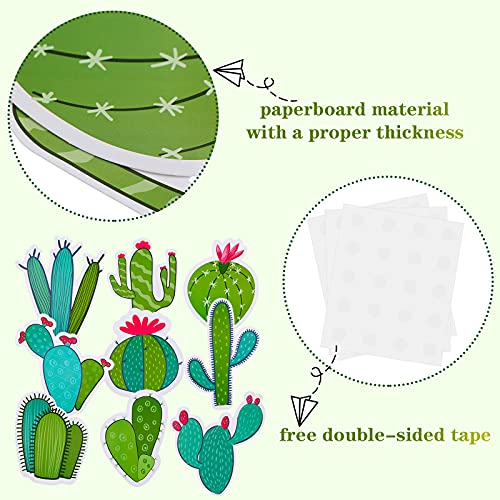 45 Pieces Cactus Cutouts Prickly Cactus Party Cutouts Green Cactus Paper-cuts for Festive Party Classroom Bulletin Board Wall Decoration