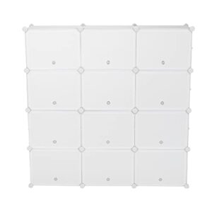 WEI WEI GLOBAL 8-Tier Portable Shoe Rack 48 Pairs Shoe Storage Plastic Organizer Cabinet for Entryway Closet, White (24 Cube)