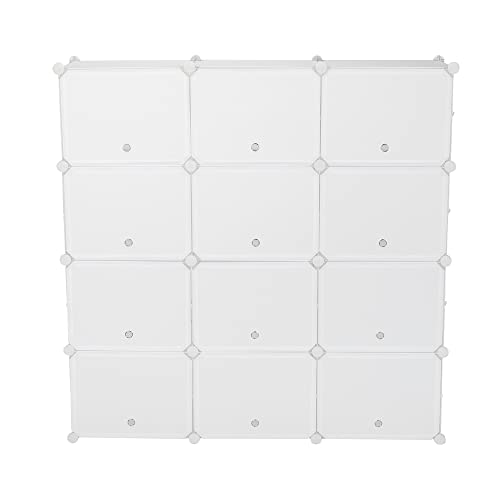 WEI WEI GLOBAL 8-Tier Portable Shoe Rack 48 Pairs Shoe Storage Plastic Organizer Cabinet for Entryway Closet, White (24 Cube)