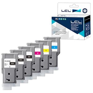 lcl compatible ink cartridge replacement for canon pfi207 pfi-207 pfi-207mbk pfi-207bk pfi-207c pfi-207m pfi-207y 8789b001 8788b0011 8790b001 8792b001 8791b001 300ml (6-pack kcmy2mbk)
