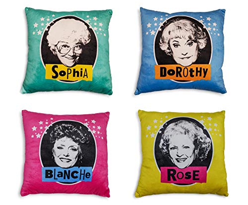 The Golden Girls 14-Inch Character Throw Pillows | Set of 4 | Decorative Square Accent Pillows for Living Room Set, Cushion, Couches And Sofas, Bedroom