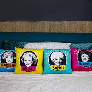 The Golden Girls 14-Inch Character Throw Pillows | Set of 4 | Decorative Square Accent Pillows for Living Room Set, Cushion, Couches And Sofas, Bedroom