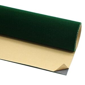 14.5"x78.7" Self Adhesive Velvet Drawer Liner Roll Felt Fabric Velvet Flocking Liner for Jewelry Drawer Box Shelf Crafts (Green)