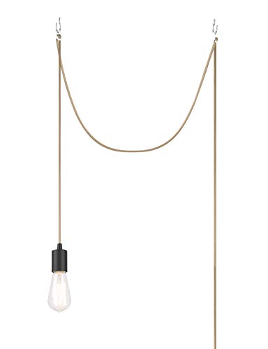 WISBEAM Plug in Pendant Lighting, Hanging Light Kits with ON/Off Switch, 15 Feets Cord, Bulbs Not Included, 1-Pack