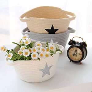 NC Storage Box Cotton Thread Weaving Five Pointed Star Sundries Desktop Cosmetic Book Remote Control Magazine Organizer Basket