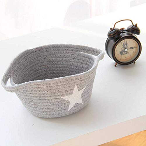 NC Storage Box Cotton Thread Weaving Five Pointed Star Sundries Desktop Cosmetic Book Remote Control Magazine Organizer Basket