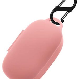 Geiomoo Compatible with Anker Soundcore Life P2 Silicone Carrying Case, Portable Scratch Shock Resistant Cover with Carabiner (Pink)