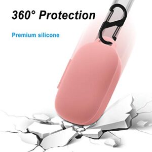 Geiomoo Compatible with Anker Soundcore Life P2 Silicone Carrying Case, Portable Scratch Shock Resistant Cover with Carabiner (Pink)