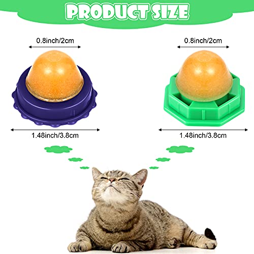 Nuanchu 18 Pieces Cat Candy Ball, Kitten Treats Snacks Edible Ball, Catnip Wall Balls Lickable Sugar Ball, Interactive Sweet Snack Candy Toys for Cat Kitten