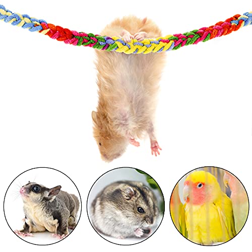 jiebor 6Pcs Sugar Glider Toys Cage Accessories Hanging Climbing Rope for Rat Ferret Hamster Parrot Small Birds Animal