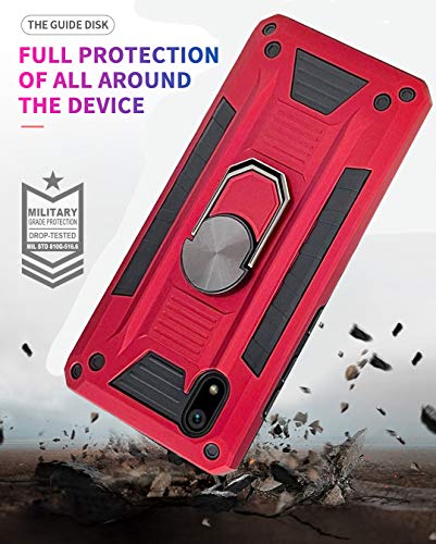 Tznzxm Case for ZTE ZMax 10 /ZTE Z6250 Case, Military Grade [Impact Resistant][Defender][Metal Ring Grip][Magnetic Car Mount] Kickstand Protective Shockproof Case for Consumer Cellular ZMax 10 Gold