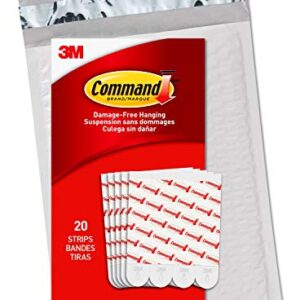 Command Clear Variety Kit, Hooks and Strips to Hang Up to 19 Items, Organize Damage-Free & Large Refill Replacement Strips for Indoor Hooks, White, 20-Strips - Easy to Open Packaging