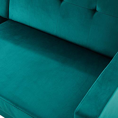 LTT Futon Sofa Bed, Futon Couch, Folding Sofa Bed Dual-Purpose Multi-Functional Sofa Bed Upholstery Fabric Living Room Sofa （Teal）