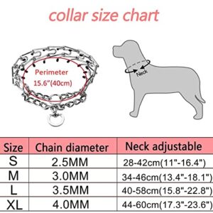 Dog Prong Collar,Choke Collar for Dogs Pinch Training Collar,Detachable Adjustable Choke Collar with Comfort Rubber Tips, Metal Adjustable Large Middle Dog Pet Pinch Collar