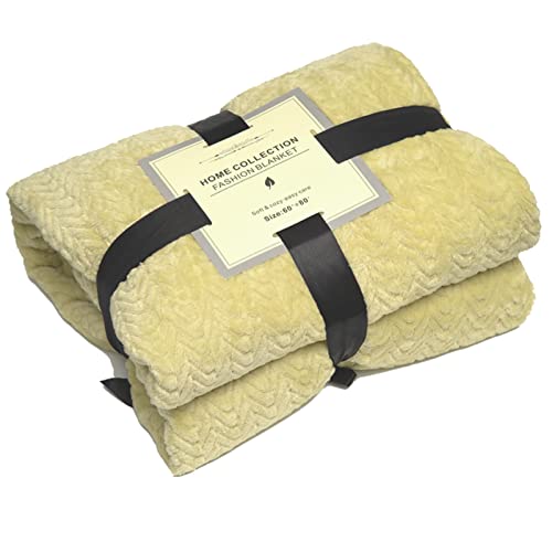 Devirld Soft Throw Blanket Fleece Blanket Fluffy Blankets Warm Plush Fuzzy Throws for Couch Bed Sofa, Yellow, Throw(50"x60")