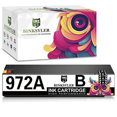 BINKSYLER Compatible 972A 972 Black Ink Cartridges Replacement for HP 972A 972 (f6t80) to Work with HP Pagewide Pro 477dw 377dw 577dw 477dn 452dn 452dw 552dw P55250dw P57750dw Printer (1 Black)