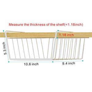 Veckle Small 6 Pack Under Shelf Wire Basket & 4 Pack Stackable Under Cabinet Storage， Bundle