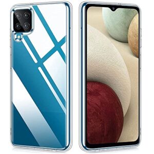 vakoo case for samsung galaxy a12 case, 6.5-inch, ultra clear hard pc back+soft tpu bumper protective phone cover