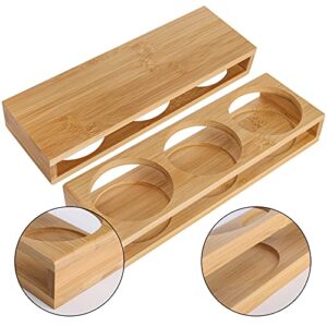 ZEAYEA Set of 3 Seasoning Box, Salt Sugar Storage Container with Bamboo Lid Spoon and Tray, Spice Pots for Kitchen Cooking Supplies, Glass Condiments Container Jars for Home Coffee Bar Restaurant