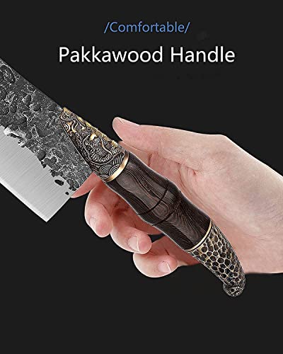 TIVOLI Professional Chef Knife Japanese Gyuto Knife Hand Forged Knife Meat Cleaver Full Tang Butcher Knife for Vegetables Meat Cutting for Kitchen Outdoor Cooking knifes Thanksgiving Christmas Gift