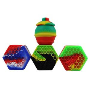 szbs silicone wax container 3pcs 26ml hexagon jar and 1pc non stick multipurpose honey pot for kitchen storage