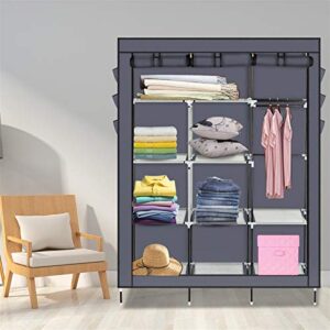 Savins 69" High-Leg Non-Woven Fabric Assembled Cloth Wardrobe Grey