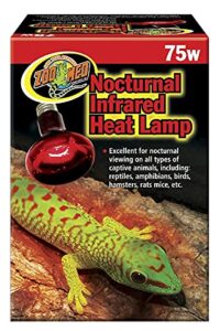 nocturnal infrared 75w reptile basking bulb - includes attached dbdpet pro-tip guide - good for night time heating or basking