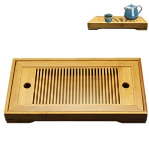 natural bamboo tea tray drainage type plate traditional chinese style serving tray tea tray box with water storage kung fu tea set accessory for table tea,removable cleaning