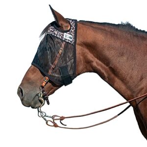 cashel quiet ride leopard fly mask without ears (arab/small horse)