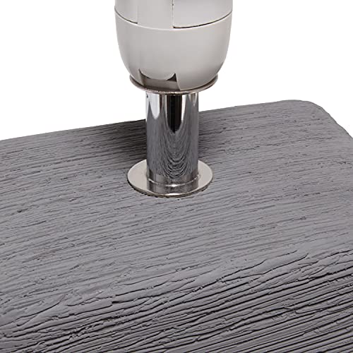 Simple Designs LT2072-GRY Petite Faux Stone Table Lamp with Fabric Shade, Gray with White Shade