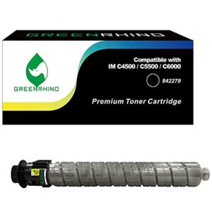 greenrhino remanufactured (high yield) toner cartridge replacement for ricoh im c4500 im c5500 im c6000-842279 (black, 1-pack)