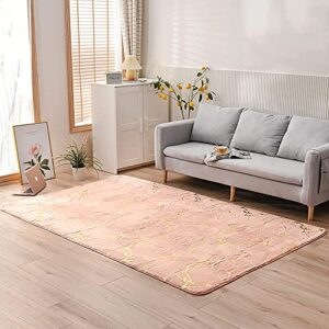 Btargot Soft Metallic Nursery for Princess Prince Castle Play Modern Colorful Abstract Area Rugs Anti-Skid Fluffy Rectangular Plush Velvet Home Decorative Carpet Throw Rug(Pink 5 * 8ft)