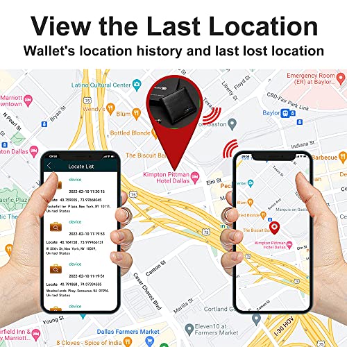 Anti-Lost Bluetooth Wallet Tracker & Finder GPS Position Locator Mens Slim Minimalist trackable Cool Leather Wallet Credit Card Holder Gifts with Box