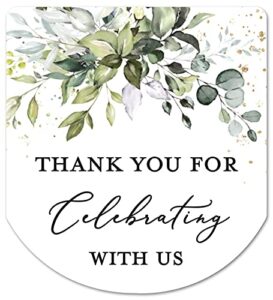 hand sanitizer labels thank you wedding favor stickers - set of 60 (thank you for celebrating)