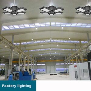 Garage Ceiling Lights, 10000LM Bright Led Deformable Lights for Garage, 100W LED Garage Light, Easy to Install 5 Glow Panels Ceiling Lamp for Basement Workshop Warehouse Attic Indoor Black