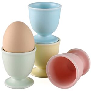 porcelain egg cups ceramic egg stand holders for soft boiled eggs set of 4 for breakfast