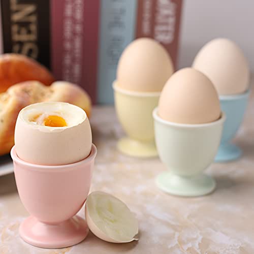 Porcelain Egg Cups Ceramic Egg Stand Holders for Soft Boiled Eggs Set of 4 for Breakfast