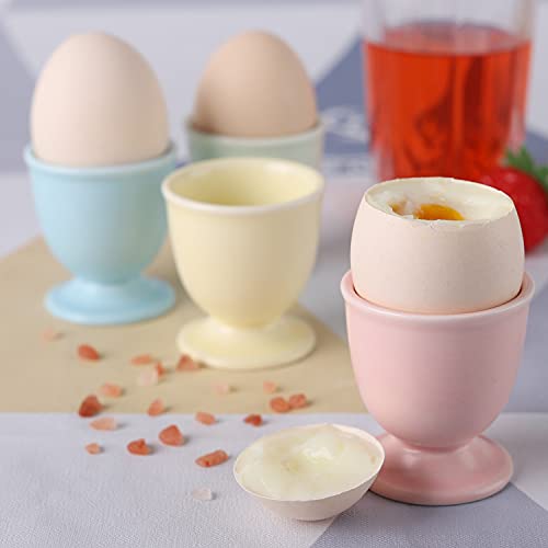 Porcelain Egg Cups Ceramic Egg Stand Holders for Soft Boiled Eggs Set of 4 for Breakfast