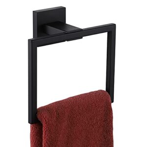 kokosiri hand towel ring shower towel hanger holder bath towel holder bathroom lavatory stainless steel wall mount, matte black, b3004bk