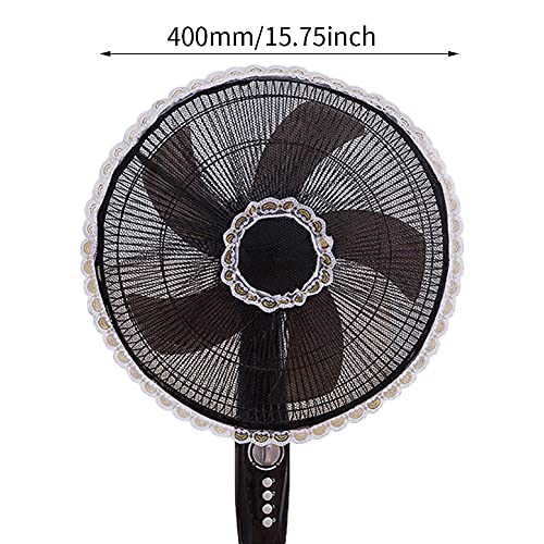 CALIDAKA Round Electric Fan Guard Dust Cover Electric Fan Mesh Covers Pedestal Fan, Standing Floor Fan, Oscillating Summer Washable Dustproof Safety Fan Protection Mesh(Black/S)