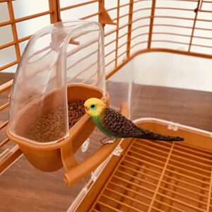 POPETPOP 2pcs Food Water Bird Cup Hooded Bird Cage Plastic Cup Bird Food Bowl Cups Bird Waterer Food Feeder Dispenser