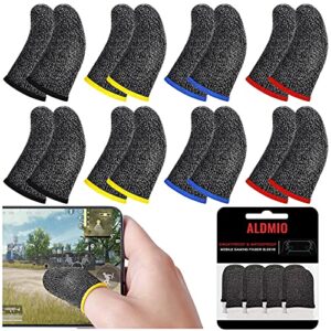 gaming finger sleeve, 32 pieces sweatproof & waterproof thumb sleeves compatible with android and ios mobile phone games, for rules of survival, pubg