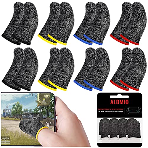 Gaming Finger Sleeve, 32 Pieces Sweatproof & Waterproof Thumb Sleeves Compatible with Android and iOS Mobile Phone Games, for Rules of Survival, PUBG