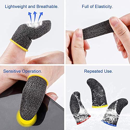 Gaming Finger Sleeve, 32 Pieces Sweatproof & Waterproof Thumb Sleeves Compatible with Android and iOS Mobile Phone Games, for Rules of Survival, PUBG