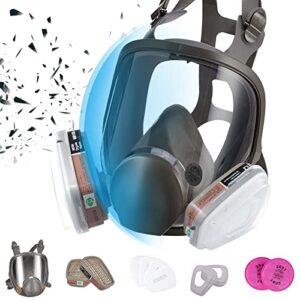 UXLXLK Reusable Full Face Cover - Respirаtor with 2091 Р100 Filter,Full Face Cover for Paint, Dust and Formaldehyde, Sanding, Polishing, Spraying ，Against Dust,Chemicals