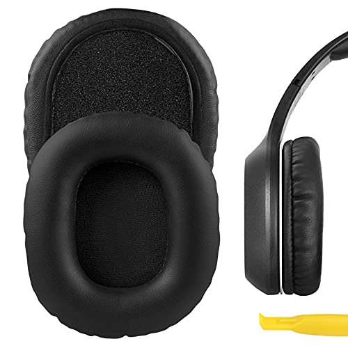 Geekria QuickFit Protein Leather Replacement Ear Pads for Edifier W800BT (FCC ID:Z9G-EDF41), K815, W808BT Headphones Earpads, Headset Ear Cushion Repair Parts (Black)