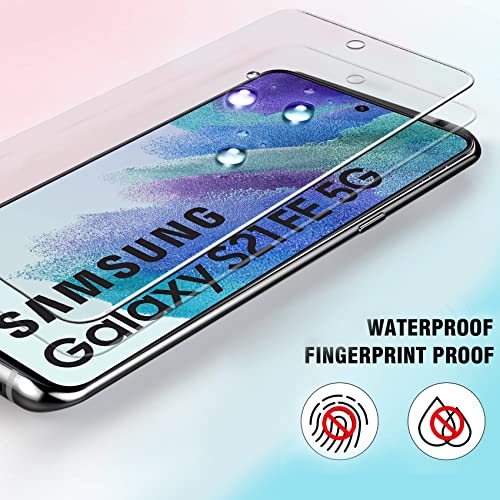 Ferilinso Designed for Samsung Galaxy S21 FE 5G Screen Protector, 3 Pack HD Tempered Glass with 2 Pack Camera Lens Protector [Case Friendly] [Bubble Free] [Easy Installation]