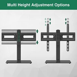 MOUNT PRO Swivel Universal TV Stand/Base - Table top TV Stands for 37 to 70 Inch LCD LED TVs - 9 Levels Height Adjustable TV Mount Stand with Tempered Glass Base, Holds up to 88lbs, Max VESA 600x400mm